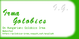 irma golobics business card